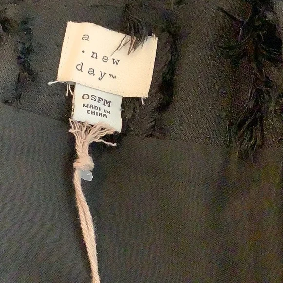 NWT A NEW DAY Black Fringe Whimsical Whimsigoth Evening Glam Jacket/Shrug OSFM - Picture 5 of 7